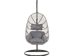 Beliani Hängesessel Grau Schwarz 97x97x199