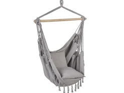 Beliani Hängesessel Grau 152x122x152