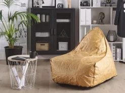 Beliani Sitzsack DROP Goldbraun 75x63x73
