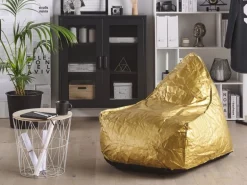 Beliani Sitzsack DROP Gold 75x63x73
