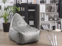 Beliani Sitzsack DROP Hellgrau 75x63x73