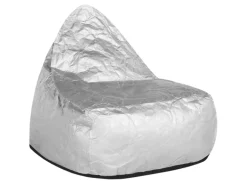 Beliani Sitzsack DROP Silber 75x63x73