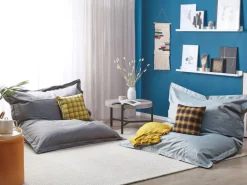 Beliani Sitzsack FUZZY Hellgrau 140x180x20