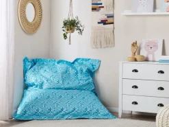 Beliani Sitzsack FUZZY Hellblau 140x180x20
