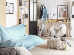 Beliani Sitzsack FUZZY Hellblau 180x230x20