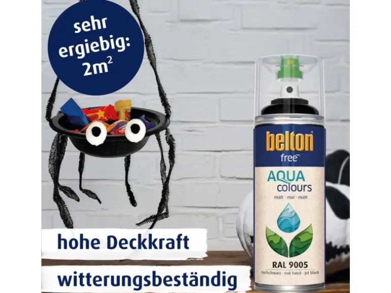 Belton Free AQUAcolours Buntlack RAL 9005 Tiefschwarz matt 400 ml