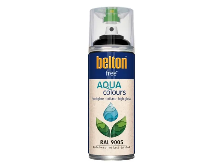 Belton Free AQUAcolours Buntlack RAL 9005 Tiefschwarz hochglänzend 400 ml