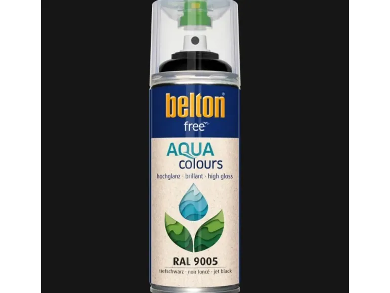 Belton Free AQUAcolours Buntlack RAL 9005 Tiefschwarz hochglänzend 400 ml