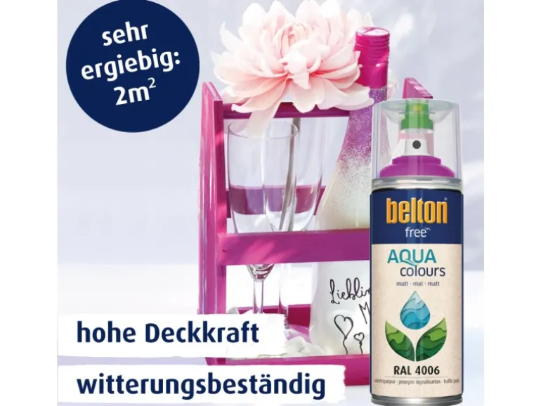 Belton Free AQUAcolours Buntlack RAL 4006 Verkehrspurpur matt 400 ml