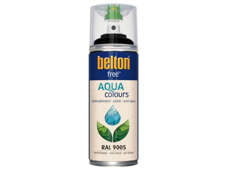 Belton Free AQUAcolours Buntlack RAL 9005 Tiefschwarz seidenglänzend 400 ml