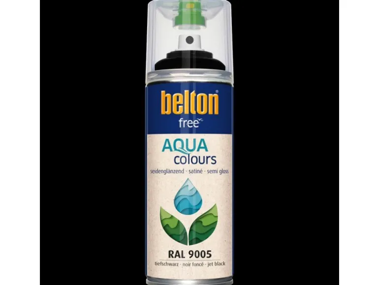 Belton Free AQUAcolours Buntlack RAL 9005 Tiefschwarz seidenglänzend 400 ml