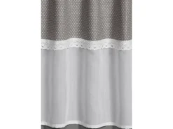 Bennetti Bistrogardine Batist mit Spitzenborte Silbergrau 45 x 135 cm