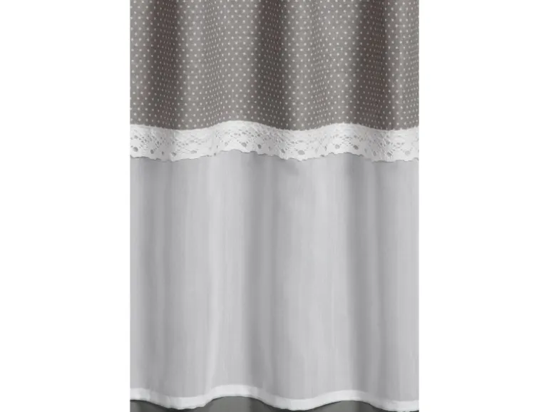 Bennetti Bistrogardine Batist mit Spitzenborte Silbergrau 45 x 135 cm