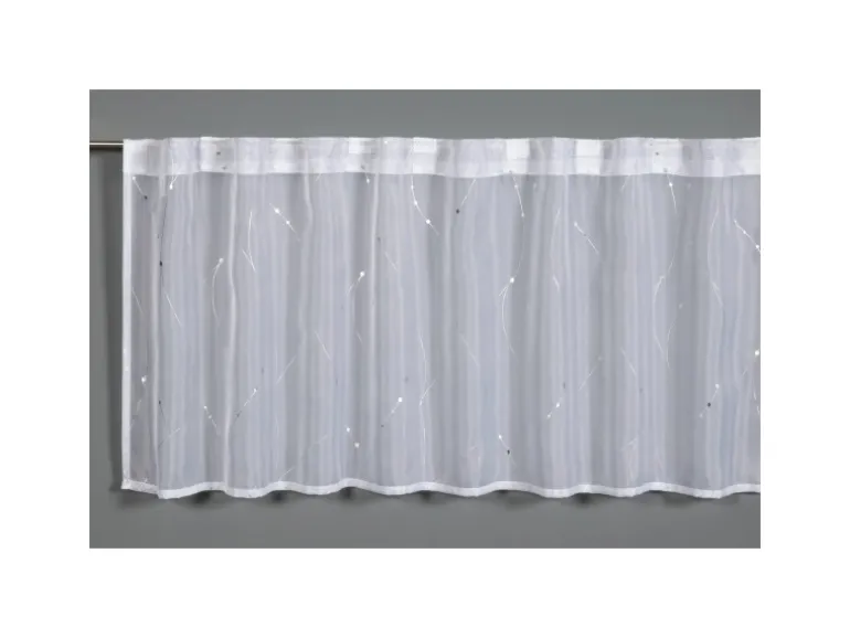 Bennetti Bistrogardine Voile mit Silberdruck Weiß 45 x 140 cm