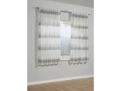 Bennetti Schal mit Gardinenband Etamine Grau 245 x 140 cm