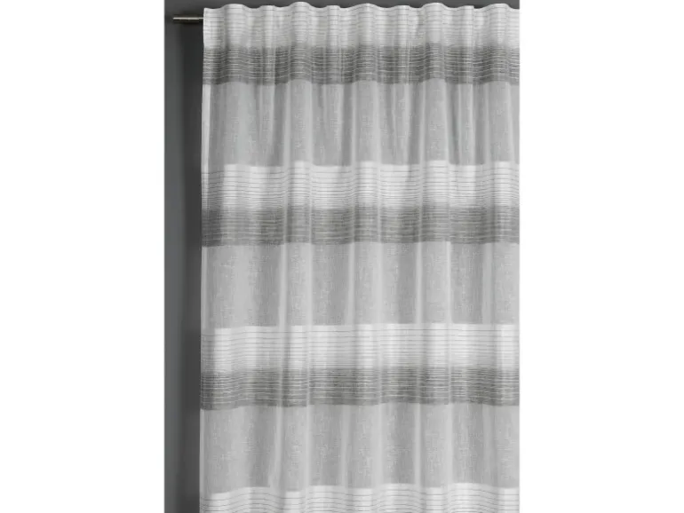 Bennetti Schal mit Gardinenband Etamine Grau 245 x 140 cm