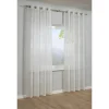 Bennetti Schal mit Ösen Etamine 3-D Streifen Weiß 140 x 245 cm