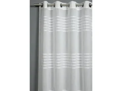 Bennetti Schal mit Ösen Etamine 3-D Streifen Weiß 140 x 245 cm