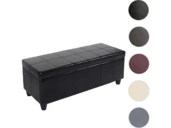 BERLINLODGE Aufbewahrungs-Truhe Sitzbank Lars 45x112x45cm Rot Leder & Kunstleder
