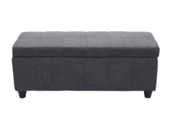 BERLINLODGE Aufbewahrungs-Truhe Lars 45x114x45cm Stoff/Textil Dunkelgrau