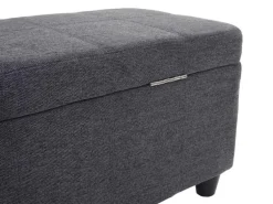 BERLINLODGE Aufbewahrungs-Truhe Lars 45x114x45cm Stoff/Textil Dunkelgrau