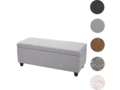 BERLINLODGE Aufbewahrungs-Truhe Lars 45x114x45cm Stoff/Textil Dunkelgrau