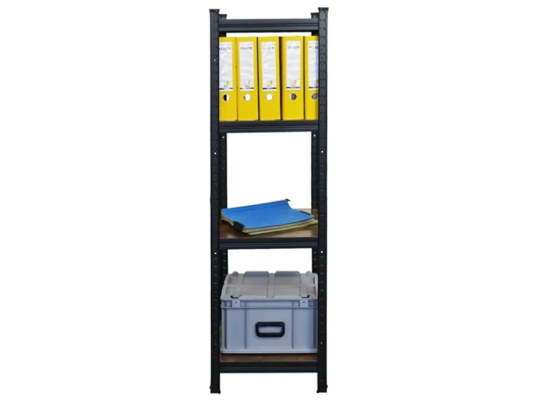 BERLINLODGE 5er Wohnregal Ragnar Set HxBxT 150x45x45cm Fachlast 100kg Vintagebraun-Schwarz