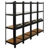 BERLINLODGE 4er Wohnregal Ragnar Set HxBxT 150x45x45cm Fachlast 100kg Vintagebraun-Schwarz