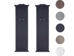 BERLINLODGE Garderobe 2er-Set 109x28x5,5cm Wandhaken Holz Dunkelgrau Lackiert