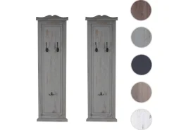 BERLINLODGE Garderobe 2er-Set 109x28x5,5cm Wandhaken Holz Grau Shabby
