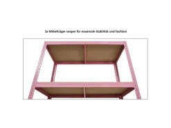 BERLINLODGE Mega Deal 2x Wohnregal PINK LADY HxBxT 180x90x40cm Fachlast 175kg 5 Ebenen Pink Bücherregal Standregal Büroregal