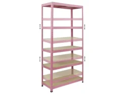 BERLINLODGE Mega Deal 2x Wohnregal PINK LADY HxBxT 180x90x40cm Fachlast 175kg 5 Ebenen Pink Bücherregal Standregal Büroregal