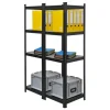 BERLINLODGE Mega Deal 2x Wohnregal Ragnar HxBxT 150x45x45cm Fachlast 100kg Matt Shwarz Bücherregal Standregal Büroregal für Wohnzimmer