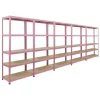 BERLINLODGE Mega Deal 5x Wohnregal PINK LADY HxBxT 180x90x40cm Fachlast 175kg 5 Ebenen Pink Bücherregal Standregal Büroregal