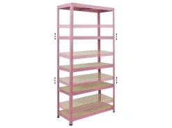 BERLINLODGE Mega Deal 5x Wohnregal PINK LADY HxBxT 180x90x40cm Fachlast 175kg 5 Ebenen Pink Bücherregal Standregal Büroregal