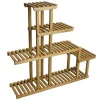 BERLINLODGE Pflanzregal HxBxT 95x105x25cm 5 Ablagen Outdoor Tanne Holz Blumentreppe Standregal Regal Blumenständer