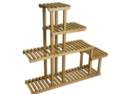 BERLINLODGE Pflanzregal HxBxT 95x105x25cm 5 Ablagen Outdoor Tanne Holz Blumentreppe Standregal Regal Blumenständer