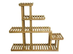 BERLINLODGE Pflanzregal HxBxT 95x105x25cm 5 Ablagen Outdoor Tanne Holz Blumentreppe Standregal Regal Blumenständer