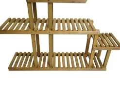 BERLINLODGE Pflanzregal HxBxT 95x105x25cm 5 Ablagen Outdoor Tanne Holz Blumentreppe Standregal Regal Blumenständer