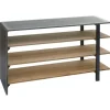 BERLINLODGE Regal HxBxT 72x119x40cm Massiv-Holz Industrial Natur Mit Metall-Optik Wohnregal Bücherregal Schuhregal Sideboard