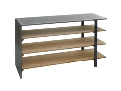 BERLINLODGE Regal HxBxT 72x119x40cm Massiv-Holz Industrial Natur Mit Metall-Optik Wohnregal Bücherregal Schuhregal Sideboard
