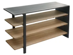 BERLINLODGE Regal HxBxT 72x119x40cm Massiv-Holz Industrial Natur Mit Metall-Optik Wohnregal Bücherregal Schuhregal Sideboard
