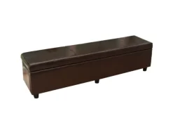 BERLINLODGE Sitzbank Mit Aufbewahrung Lars XXL 45x180x45cm Rot Kunstleder