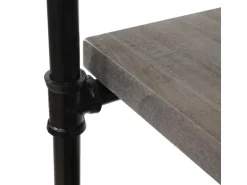 BERLINLODGE Standregal HxBxT 165x80x28cm Industriedesign Holz Metall Grau-Braun Wohnregal Bücherregal Ablageregal