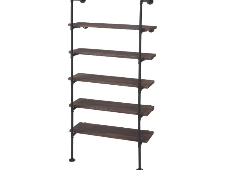 BERLINLODGE Standregal HxBxT 165x80x28cm Industriedesign Holz Metall Braun Wohnregal Bücherregal Ablageregal