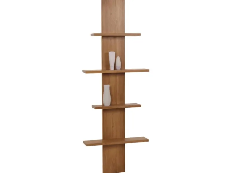BERLINLODGE Teak-Wandregal HxBxT 151x56x15cm Badregal Hängeregal Regal Hochwertiges B-Grade-Teak Kernholz 20-30 Jahre