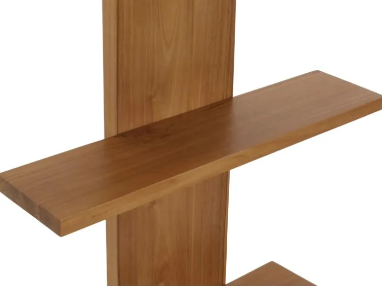 BERLINLODGE Teak-Wandregal HxBxT 151x56x15cm Badregal Hängeregal Regal Hochwertiges B-Grade-Teak Kernholz 20-30 Jahre