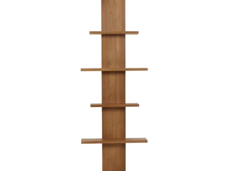 BERLINLODGE Teak-Wandregal HxBxT 151x56x15cm Badregal Hängeregal Regal Hochwertiges B-Grade-Teak Kernholz 20-30 Jahre