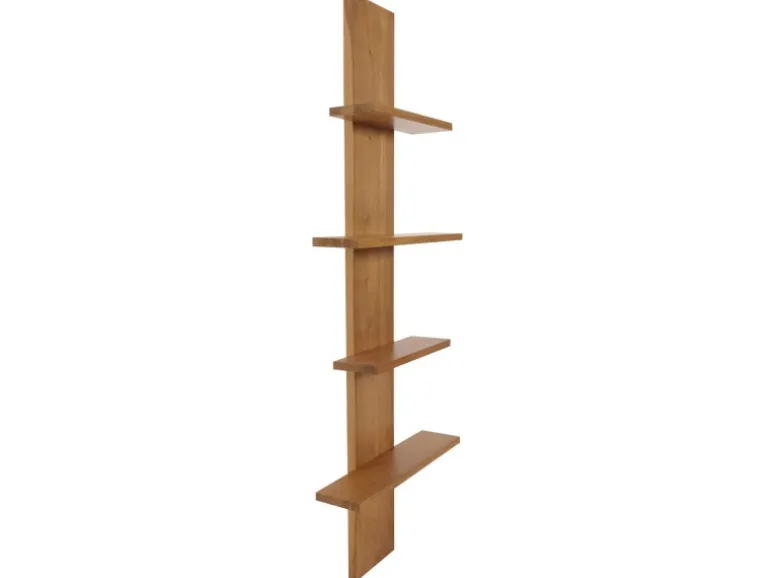 BERLINLODGE Teak-Wandregal HxBxT 151x56x15cm Badregal Hängeregal Regal Hochwertiges B-Grade-Teak Kernholz 20-30 Jahre