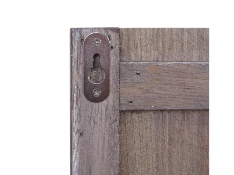 BERLINLODGE Wandgarderobe 91x60x10cm 6 Haken Braun Shabby